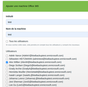 sauvegarde office 365