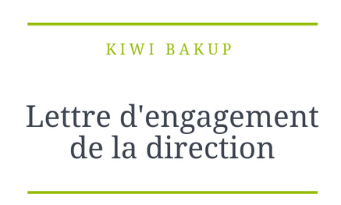 Kiwi Backup  Lettre d'engagement de la Direction - Certification HDS