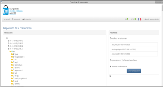 Restauration des sauvegardes de données de santé Restauration des sauvegardes de données de santé